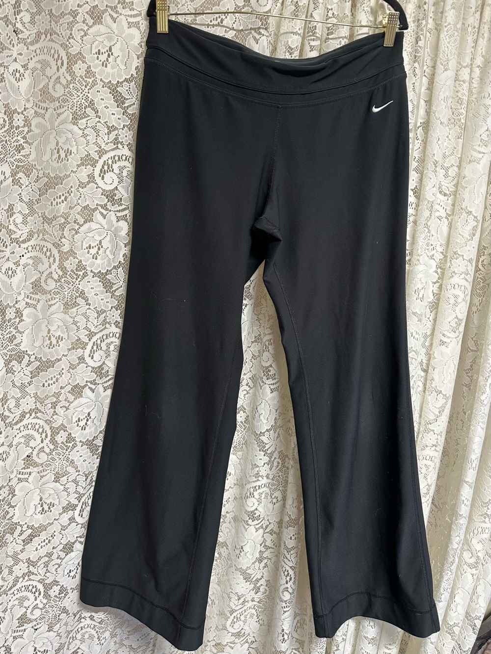 Nike Dri Fit Athletic Bootcut Wide Leg Black Yoga Pants